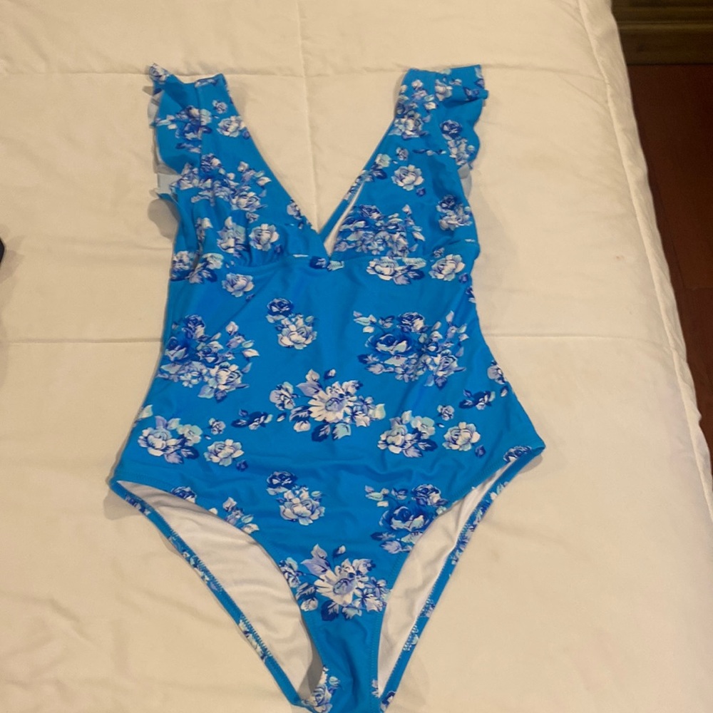 One piece floral swim suit